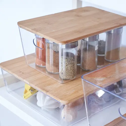 Ezystorage Transparant bakje bamboe deksel 4 liter Ezystorage