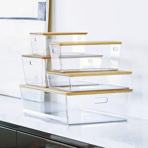 Ezystorage Transparant bakje bamboe deksel 4 liter Ezystorage