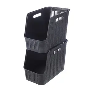 Kunststof zwarte mand 14 liter open voorzijde Ezystorage
