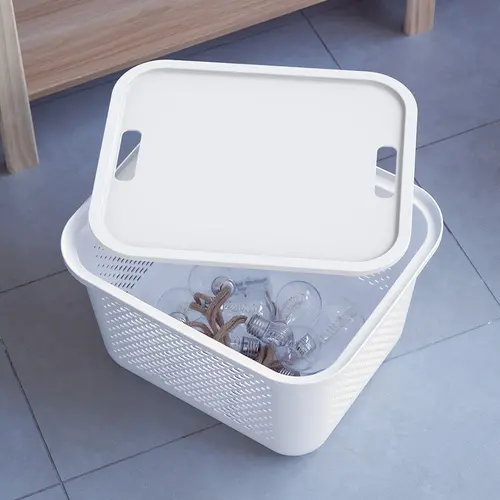 Ezystorage Wit deksel kunststof manden Ezystorage - Kobai