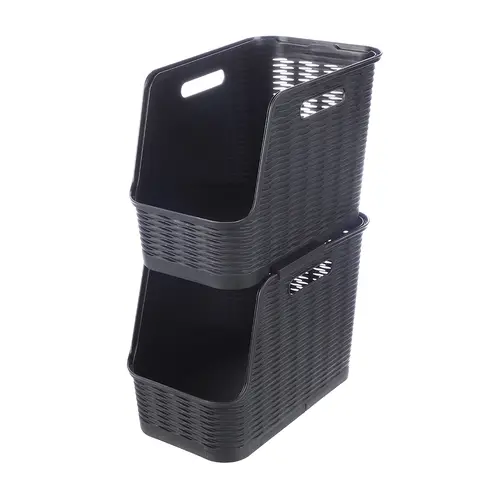 Ezystorage Kunststof transparante stapelbare mand 14 liter Ezystorage