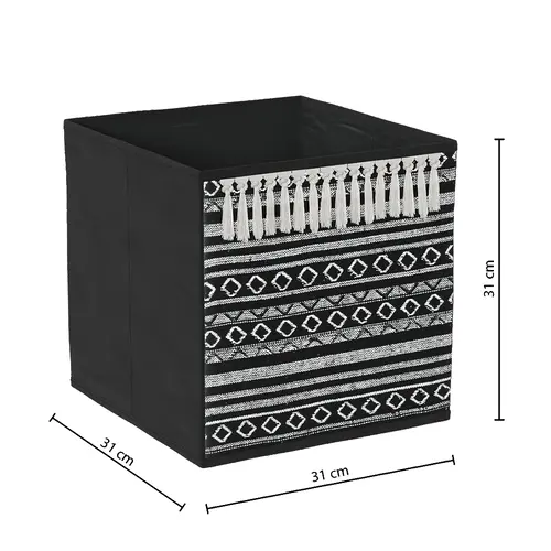 Five® Opbergmand zwart met franje Five® Five® Opbergmand zwart met franje Five®