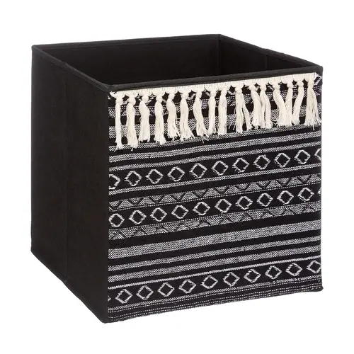 Five® Opbergmand zwart met franje Five® Five® Opbergmand zwart met franje Five®