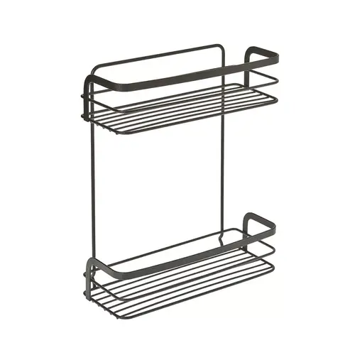 Tomado | Metaltex Zwart douchemandje rechthoekig 2 etages zonder boren Metaltex Tomado | Metaltex Zwart douchemandje rechthoekig 2 etages zonder boren Metaltex