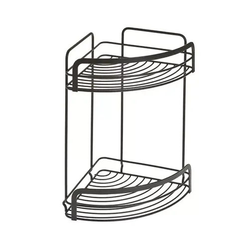 Tomado | Metaltex Zwart douchemandje hoekmandje 2 etages zonder boren Metaltex Tomado | Metaltex Zwart douchemandje hoekmandje 2 etages zonder boren Metaltex