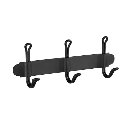 Wenko Zelfklevende zwarte handdoekhaak 3 haken Wenko