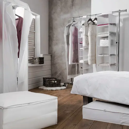 Compactor Kledinghoes 'milky' transparant wit large Compactor