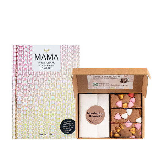 Moederdagbrownies en Invulboek  | Brownies | Invulboek 'Mama ik wil graag alles over je weten'