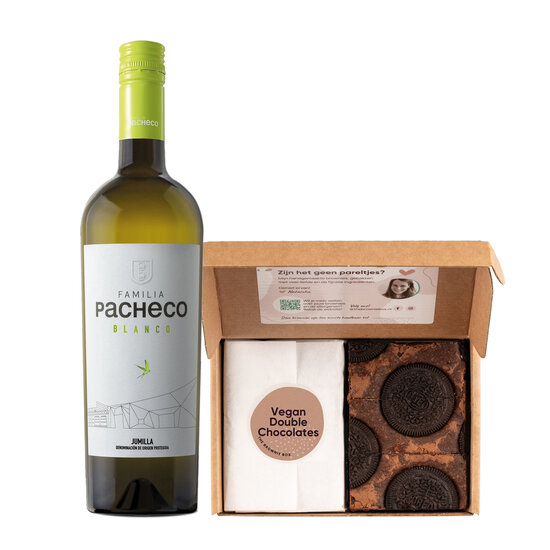 Voordeelcadeau: Witte wijn & Vegan Brownies