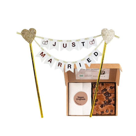 Just Married | Vegan Brownies | Caketopper