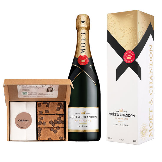 Voordeelcadeau: Moët & Chandon Brut 75cl & Brownies