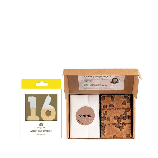 Hoera, jij bent 16 jaar! | Brownies | Verjaardagskaarsjes 16
