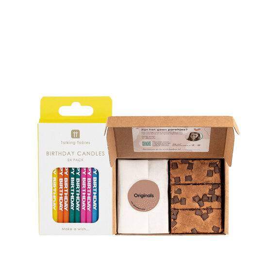 Fijne verjaardag voor jou! | Brownies | Verjaardagskaarsjes (24 stuks)