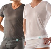 T-shirt eczema manica corta, scollo a V, unisex