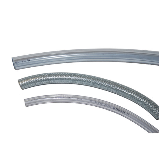 Slang transparant 8 mm gevlochten per meter