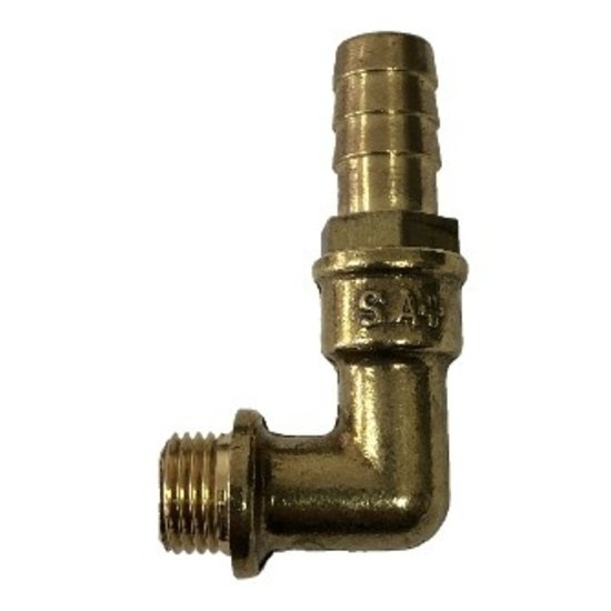 Messing knie 90°  1/4"- 13 mm