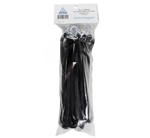 Carrosserie-rubber met S-haak lengte 20 cm per 10 stuks