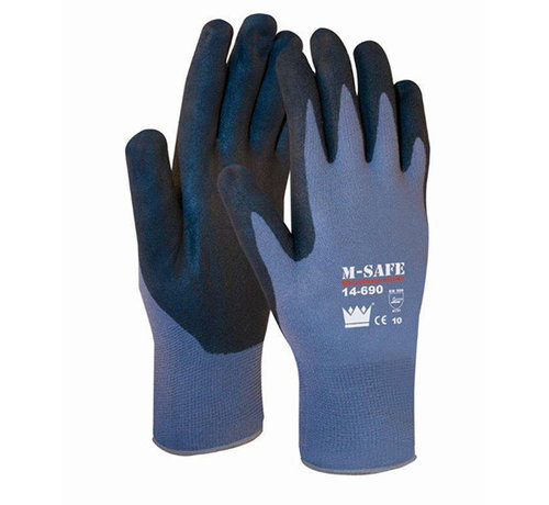 M-Safe Handschoen M-Safe Nitrile Microfoam 14-690 zwarte super lichte nitril foam coating maat 10 / XL