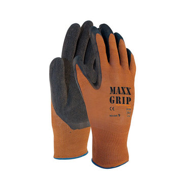 Handschoen Maxx-Grip Lite 50-245 bruin palm is gecoat met zwarte latex maat 9 / L