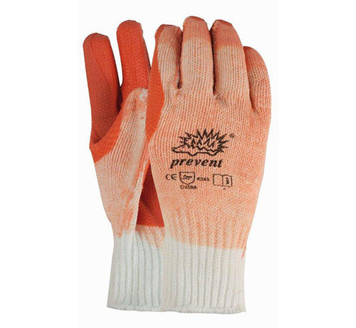 Handschoen Prevent R-903 rode palm met latex coating maat 9/L