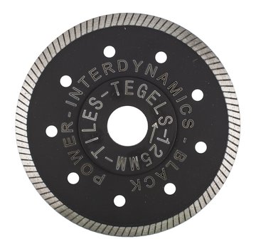 InterDynamics® InterDynamics® Black Power Tegels Standard diamantzaagblad 125mm, asgat 22.23mm