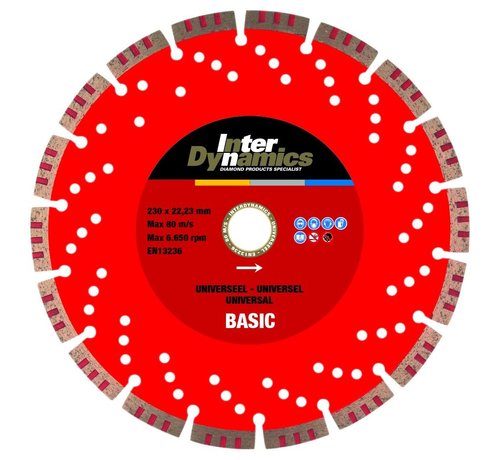 InterDynamics® InterDynamics® Universeel Basic diamantzaagblad 230mm, asgat 22.23mm