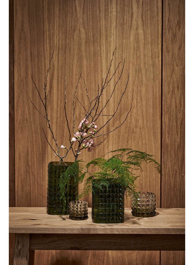 Vase "Pattern" aus Glas in Grün  von Villa Collection