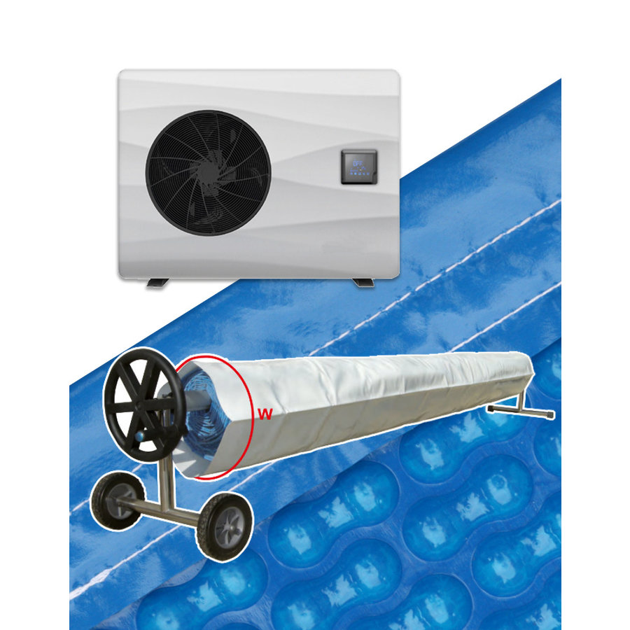 Heat pump with cover for swimming pool 3x7m-1