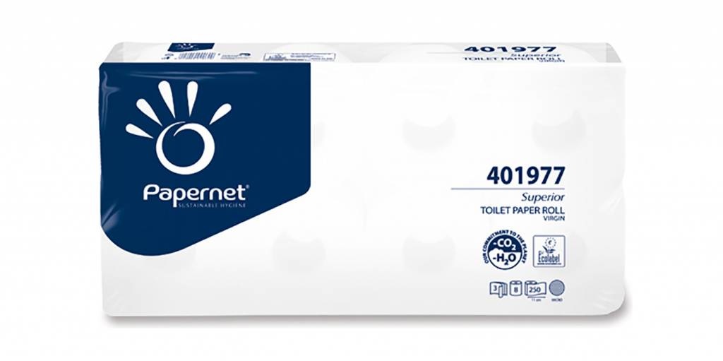 Papernet Toiletpapier Traditioneel, 3-laags, wit, 250 vel, 72 rollen