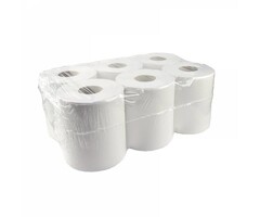 Eigen merk Poetsrollen Midi, 6x 300M, 1-laags, recycled wit