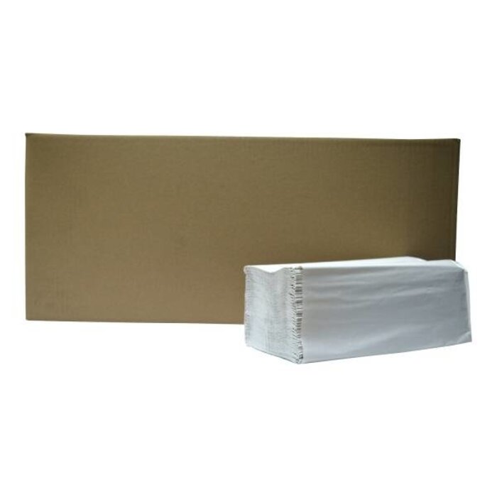 Eigen merk Vouwhanddoekjes Z-vouw, 1-laags, naturel, 5000 stuks