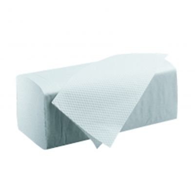 Eigen merk Vouwhanddoekjes Z-vouw, 2-laags, recycled tissue wit, 3200 stuks