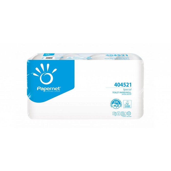 Papernet Toiletpapier Traditioneel, 2-laags, naturel wit, 250 vel, 64 rollen