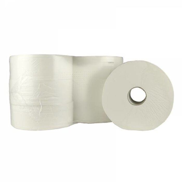 Eigen merk Toiletpapier Jumbo Maxi, 6x 380M, 2-laags, cellulose, wit