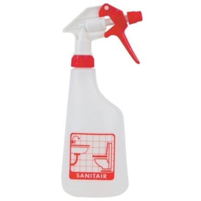 Eigen merk Sprayflacon 650ml sanitair - rood