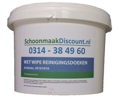 Eigen merk Wet Wipe Handcleaner, emmer 150 doeken