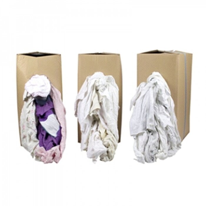 Witte Tricot Poetslappen - Doos 10 KG