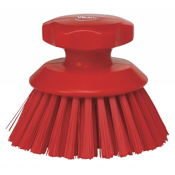 Vikan Vikan Ronde werkborstel polyester vezels, hard Ø110x110mm rood