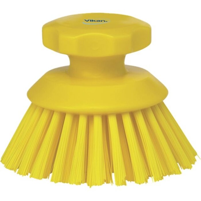 Vikan Vikan Ronde werkborstel polyester vezels, hard Ø110x110mm geel