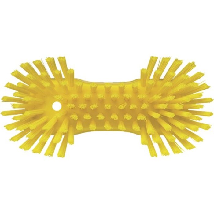 Vikan Vikan Grote ergonomische werkborstel polyester vezels, hard, met wijd uitstaande vezels 250x120x60mm geel