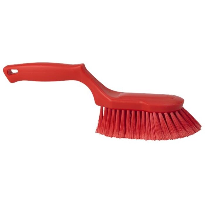 Vikan Vikan Ergonomische handborstel polyester vezels, zacht, 330x105x110mm rood