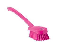 Vikan Vikan Afwasborstel lange steel, hard 415x71x75mm roze