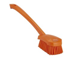 Vikan Vikan Afwasborstel lange steel, hard 415x71x75mm oranje