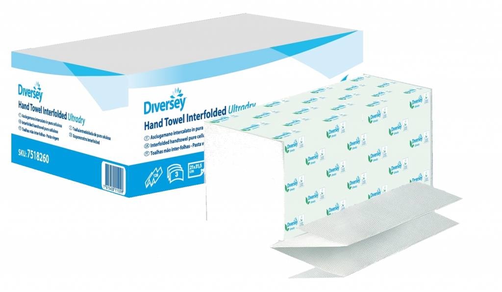 Johnson Diversey Vouwhanddoek Puur Cellulose Interfolded Ultradry (3laags)