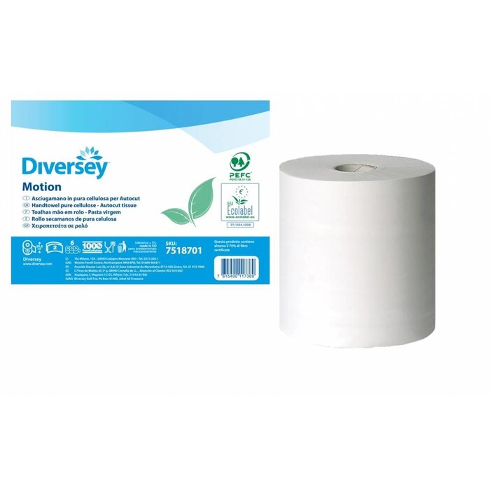 Johnson Diversey Handdoekrol Motion Autocut Puur Cellulose (2 laags)