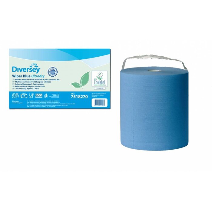 Johnson Diversey Multirol Gelamineerd Blauw Puur Cellulose Ultradry (2 laags)