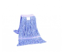 Eigen merk Strengenmop katoen blauw/wit - 350 gram