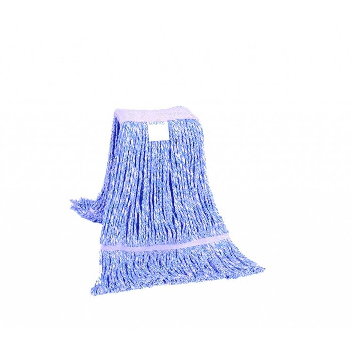 Eigen merk Strengenmop katoen blauw/wit - 350 gram