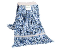 Eigen merk Strengenmop katoen blauw/wit - 450 gram