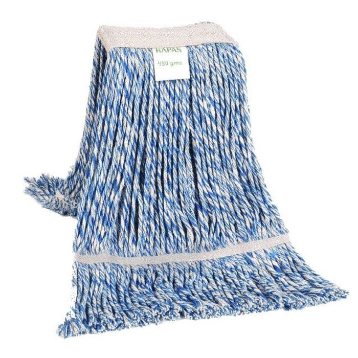 Eigen merk Strengenmop katoen blauw/wit - 450 gram